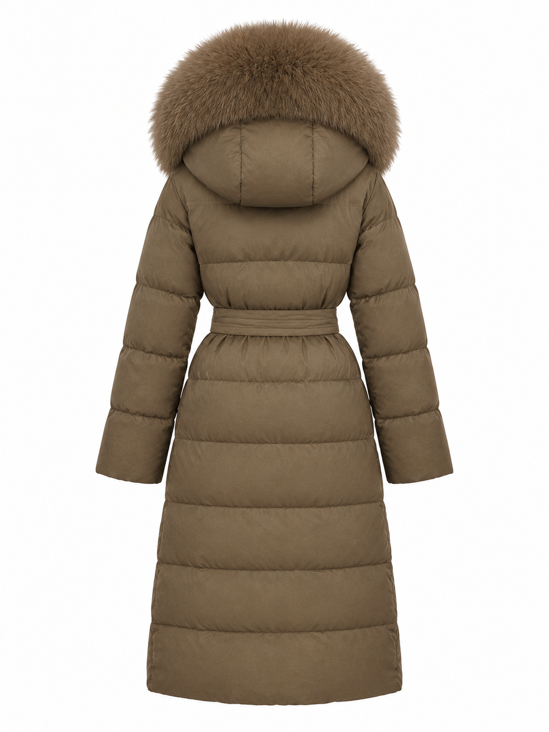 The Luxe Taupe Puffer Coat